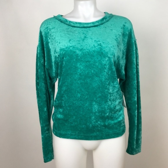 Free People teal velvet milan top - Picture 5 of 6